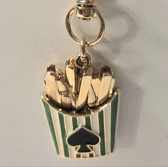 NWT - KATE SPADE NY "X" Target French Fry Bag Charm Key Ring + Dustbag - Picture 8 of 11
